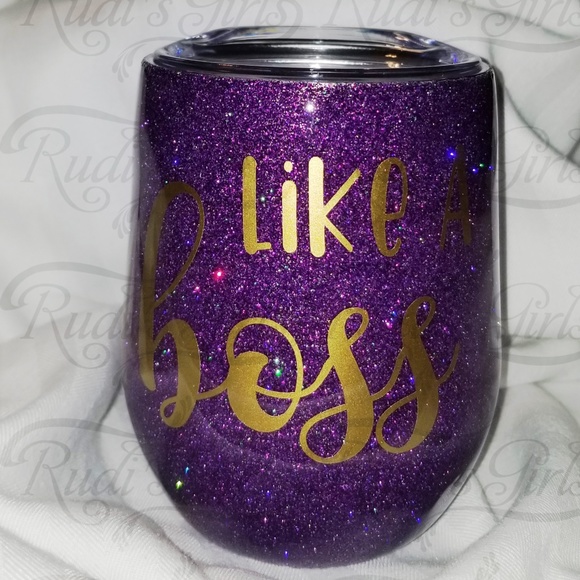 Other - Tumbler-Custom (Metal-Wine-Glitter--12 oz)